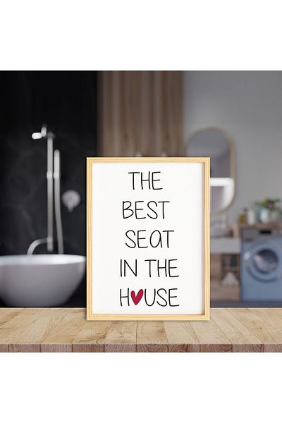 Ayışığı Dizayn Funny Bath - Funny Toilet Single Painting Baie cu scris cu rama din lemn
