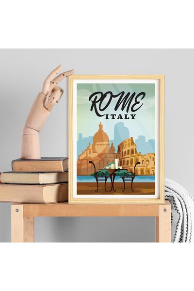Ayışığı Dizayn Ülkeler-şehirler Ahşap Çerçeveli Italya-roma-rome-italy Travel...