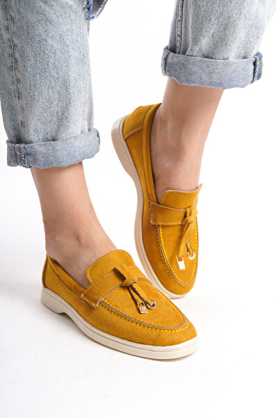 NAVİSHOES Mustard Women's Loafer - Model 218