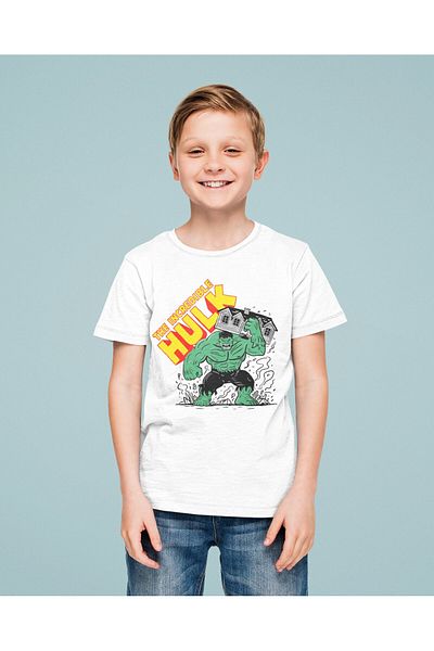 SEDİRLİ Tricou de vară pentru copii unisex din bumbac cu imprimeu Hulk