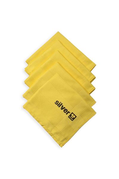 SİLVER HOME Yellow 5 Pieces Microfiber Decorative Glass Cloth