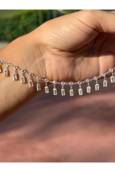 Genel Markalar 925 AYAR GÜMÜŞ BAGET TAŞLI TAM SIRA HALHAL