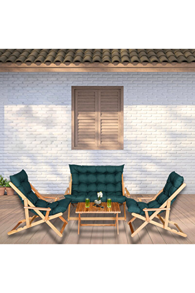 Bysay ŞELONG TAKIMI 4 LÜ SET BAHÇE TAKIMI - YEŞİL