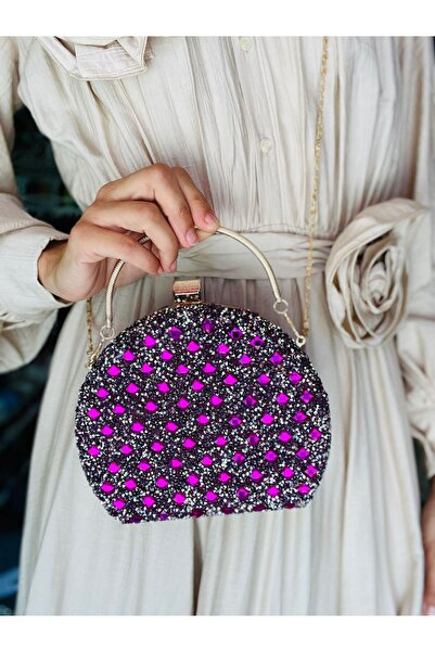 Çanta Trend Geantă de rochie de seară cu lanț de piatră de cristal de diamant...