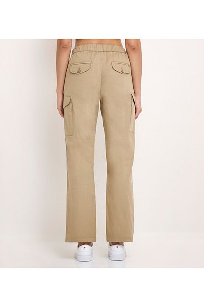 Aeropostale Women's Brown Plain Cargos Pants