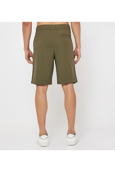 Aeropostale Men's Green Elastic String Waistband Shorts