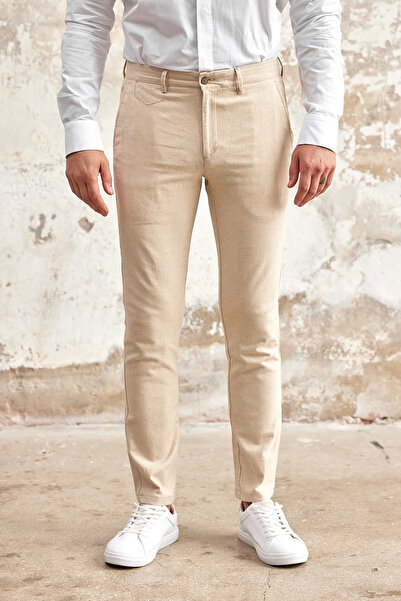 Wellalux Yan Cep Keten Chino Pantolon