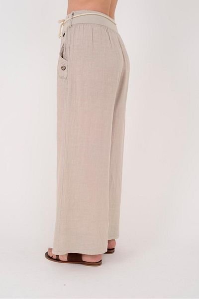 Park Moda 21425 Linen Trousers - Button Detail and Belt