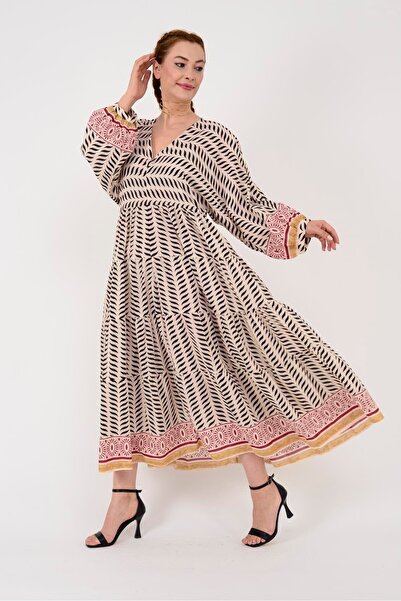 Park Moda AN10440 ROCHIE ETNICĂ CU MÂNECĂ BALON