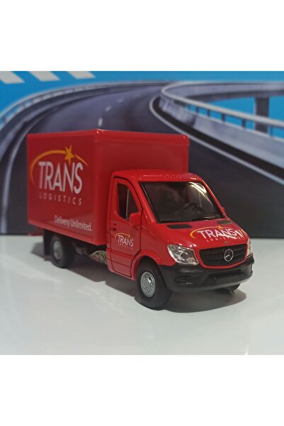 WELLY Kırmızı çek birak Mercedes BENZ sprinter cargo box kamyonet