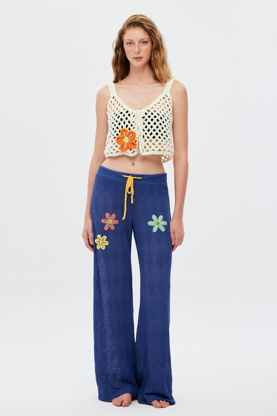 Houps Çiçek Örgülü Plaj Pantolonu