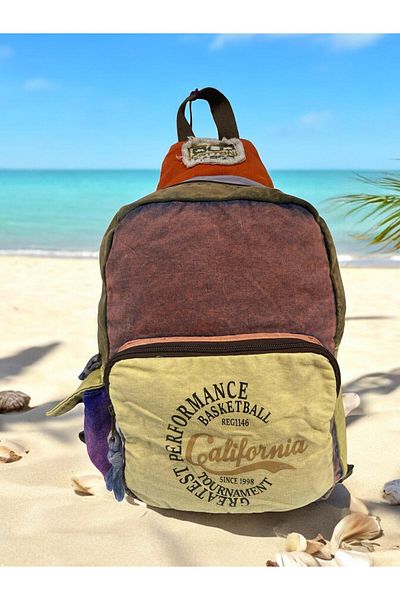 Old Cotton Vintage Design Laptop Backpack - Quality and Compartment, New Minola 5086