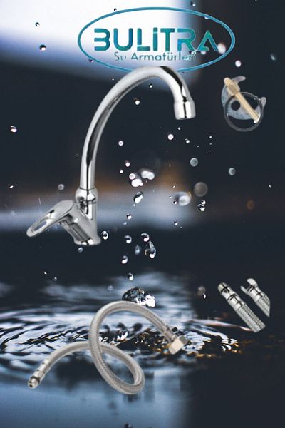 BULİTRA Su Armatürleri Single Marble Sink Faucet - Chrome Plated Solid Brass Material