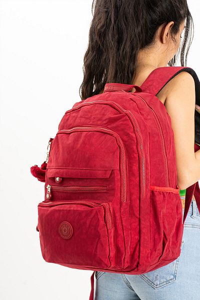 Çanta Trend Ultra Light Unisex Crinkle Backpack with Monkey Gift - Multi Pocket