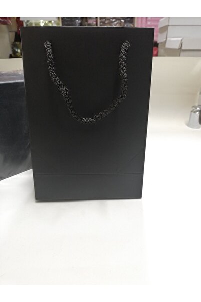 BURAKKUTU Karton Çanta Düz Siyah 12x17cm Paket 24 Adet