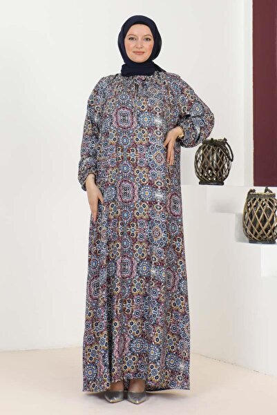 SGS Φόρεμα με μοτίβο ινδικής βασιλικής μεγάλου μεγέθους