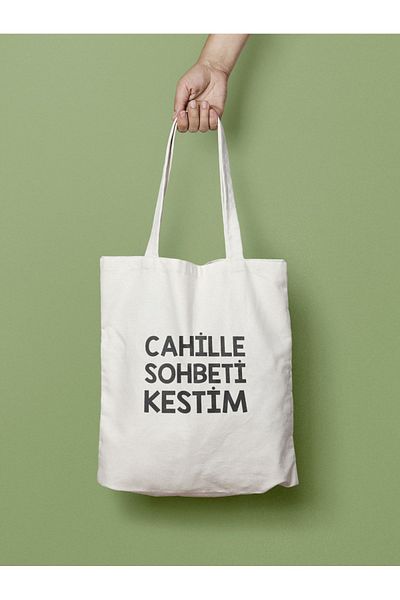İştebuhediye Cahille Cut the Chat Printed Cloth Bag