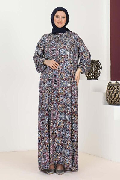 SGS Φόρεμα με μοτίβο ινδικής βασιλικής μεγάλου μεγέθους