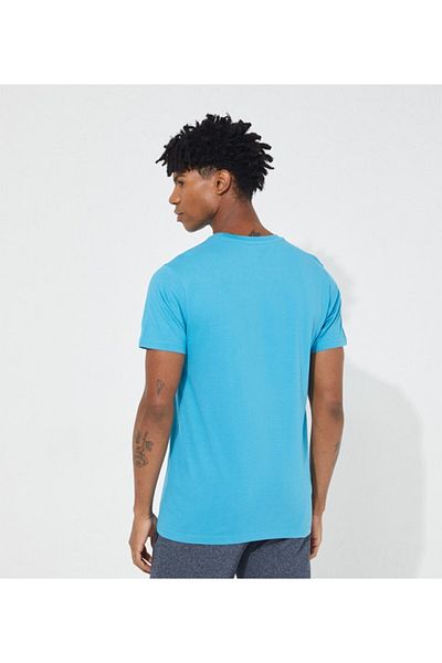 Aeropostale Men's Blue Plain Crew Neck Short Sleeve T-Shirt