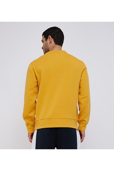 Aeropostale Men's Yellow Color Block Round Neck Sweatshirt