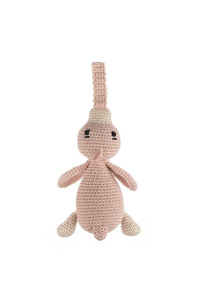 Wellgro Cuddly Amigurumi Duck Sleeping Companion with Pacifier Strap - Powder