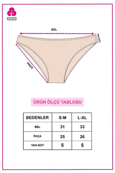 koza iç giyim Chiloți cu nervuri din bumbac, 7 piese, pentru femei