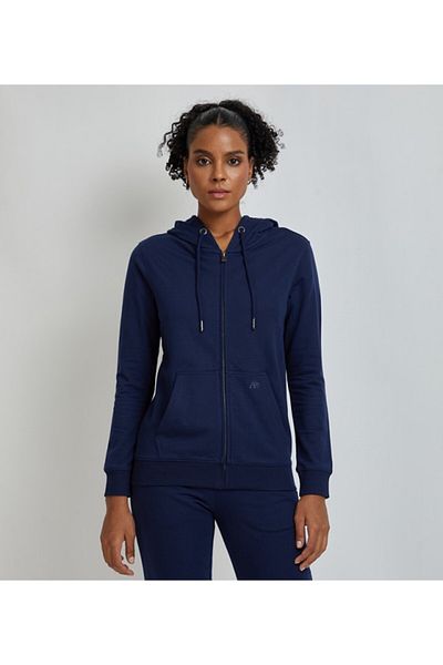 Aeropostale Women's Blue Plain Hoodie