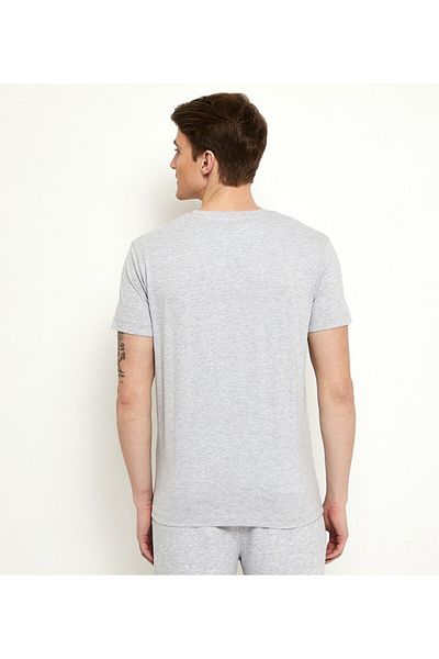 Aeropostale Men's Gray Text Printed Crew Neck Short Sleeve T-Shirt