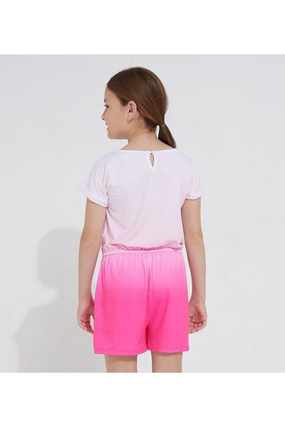 Aeropostale Women's Pink Color Block Scoop Neck Short Sleeve Playsuit