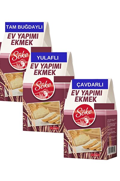 Söke Ev Yapımı Ekmek Tam Buğdaylı Yulaflı Çavdarlı Un Karışım 3x500 g 3lü Set