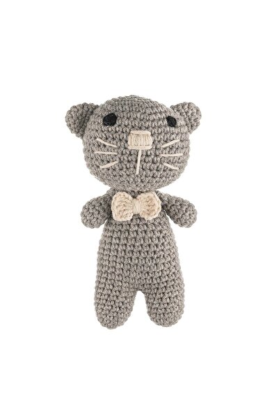 Wellgro Cuddly Amigurumi Kedicik Oyuncak-gri