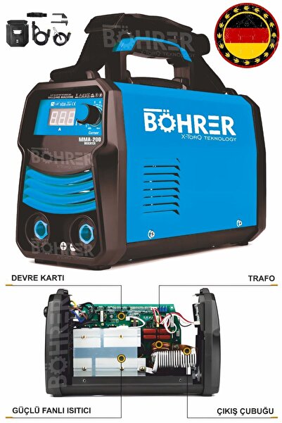 HEİLBER BÖHRER BLUE 200 AMPER 220V PFC TEKNOLOJİ İNVERTER KAYNAK MAKİNESİ +2 ...