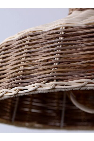 Mylamp Merve 34x22 Cm. Krem &açık Kahverengi Rattan Sarkıt Lamba