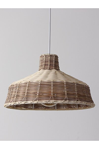 Mylamp Merve 34x22 Cm. Krem &açık Kahverengi Rattan Sarkıt Lamba