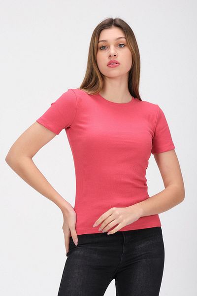 PUNKY CAT Dusty Rose Ολόσωμο Γυναικείο T-shirt Camisole - Κοντομάνικο Basic Μοντέλο