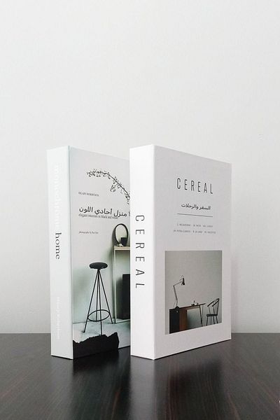 BayCazip Home & White Themed 2-Piece Decorative Book-Looking Box