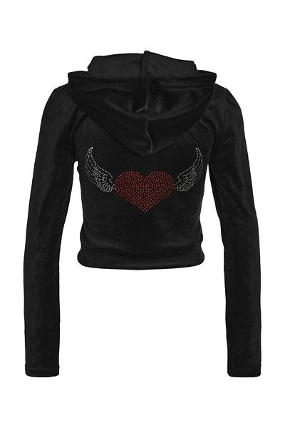 Noisy May NMVALERIE VELVET L/S ZIP HOODIE - Comfortable Fit