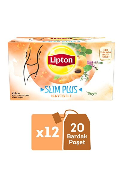 Lipton Slim Plus Kayısılı Karışık Bitki Çayı 20li X 12 Adet