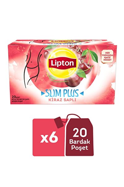 Lipton Kiraz Saplı Bardak Poşet Bitki Çayı 20'li X 6 Adet