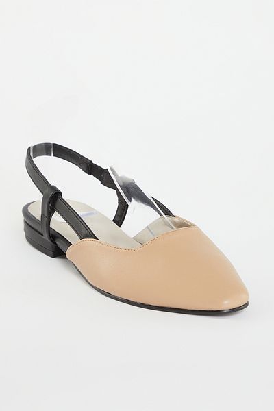 TRENDYOL SHOES Barna színű blokk nyitott hátú női balerinák TAKSS24BE00005