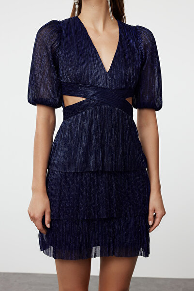 Trendyol Collection Rochie Saks Scurta Tricotata - TPRSS24EL00159