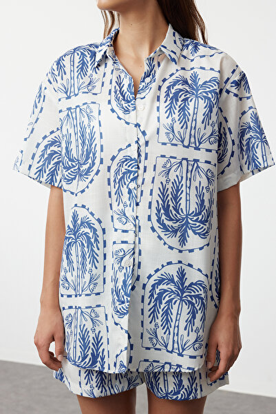 Trendyol Collection Tropical Woven Shirt and Shorts Beach Set - Tbess24Au00083