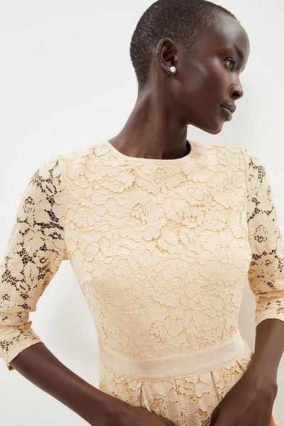 Coast BCC01826 Model Lace Pleated Fit Flare Dress