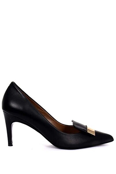 PİER LUCCİ حذاء تاجيا جلد أسود للنساء