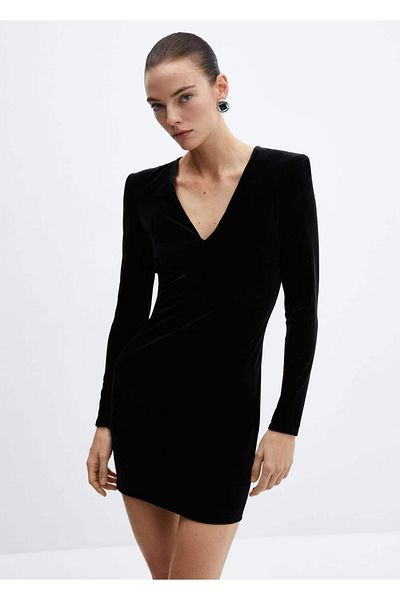 MANGO Woman Padded velvet dress