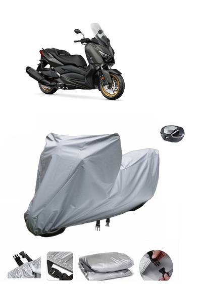 BODYGARD Yamaha X-Max 400 Tech Max - مشمع دراجة نارية سميك للغاية وحقيبة خلفي...