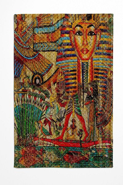 3D ELSE HALI Ethnic Authentic Egyptian Patterned Printed Bedspread - Single Padded Pique Set