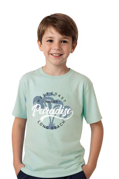 panios kids PANİOS KİDS UNİSEXS  3LÜ YUVARLAK YAKA ÇOCUK BASKILI KISA KOLLU T-SHİRT