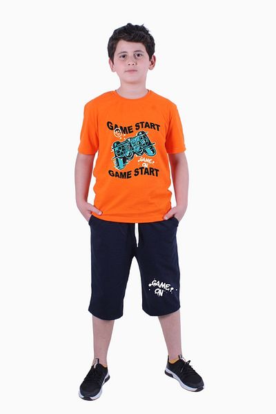 panios kids Boy's T-shirt and Capri - Printed Top and Bottom Set