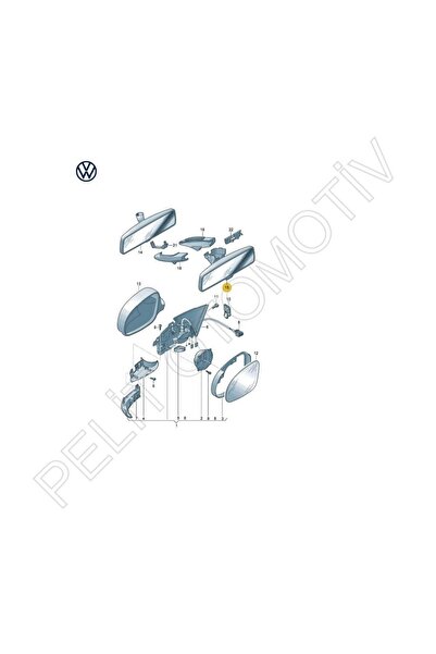 PELİTOTOMOTİV Passat  İç Dikiz Aynası Karartmalı Gri Renk 3C0857511D TLY